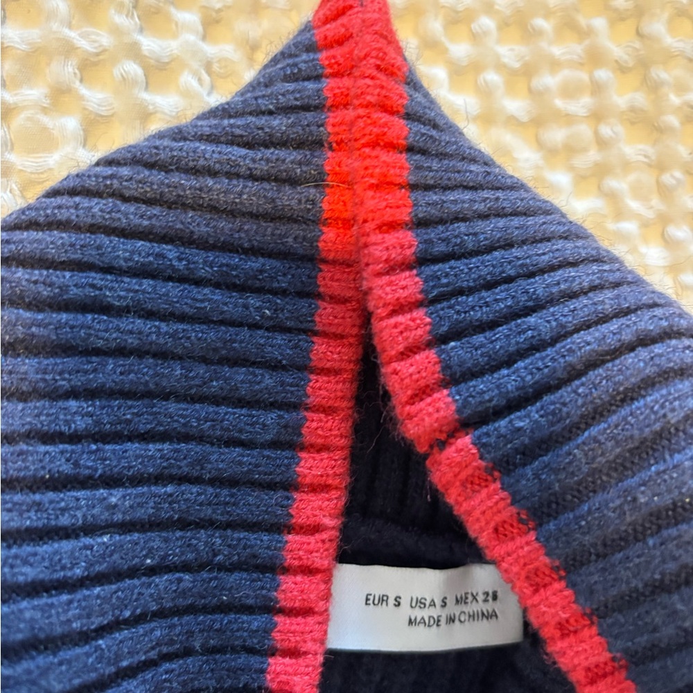 Zara Navy and White Striped Sweater - Picture 2 of 3